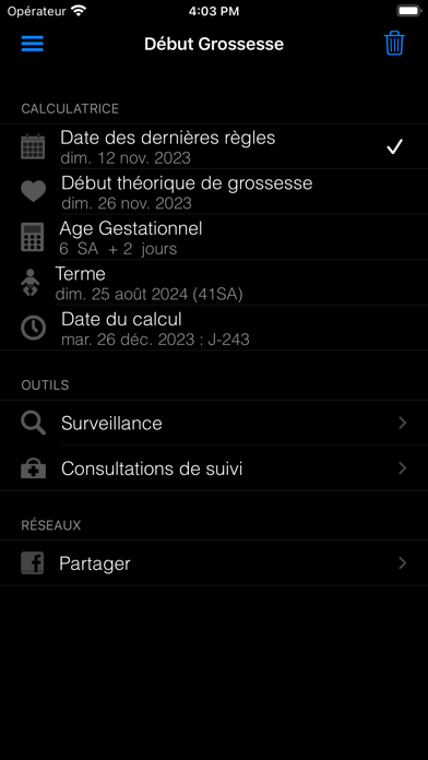 Screenshot #1 pour Age Gestationnel