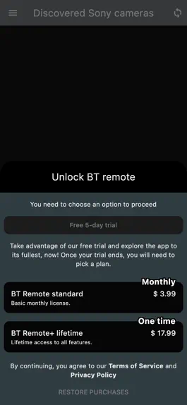 Game screenshot BT remote for Sony cameras hack