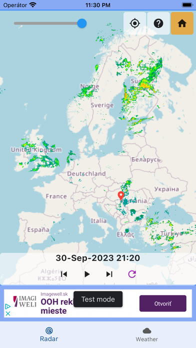 Weather radar Europe Screenshot