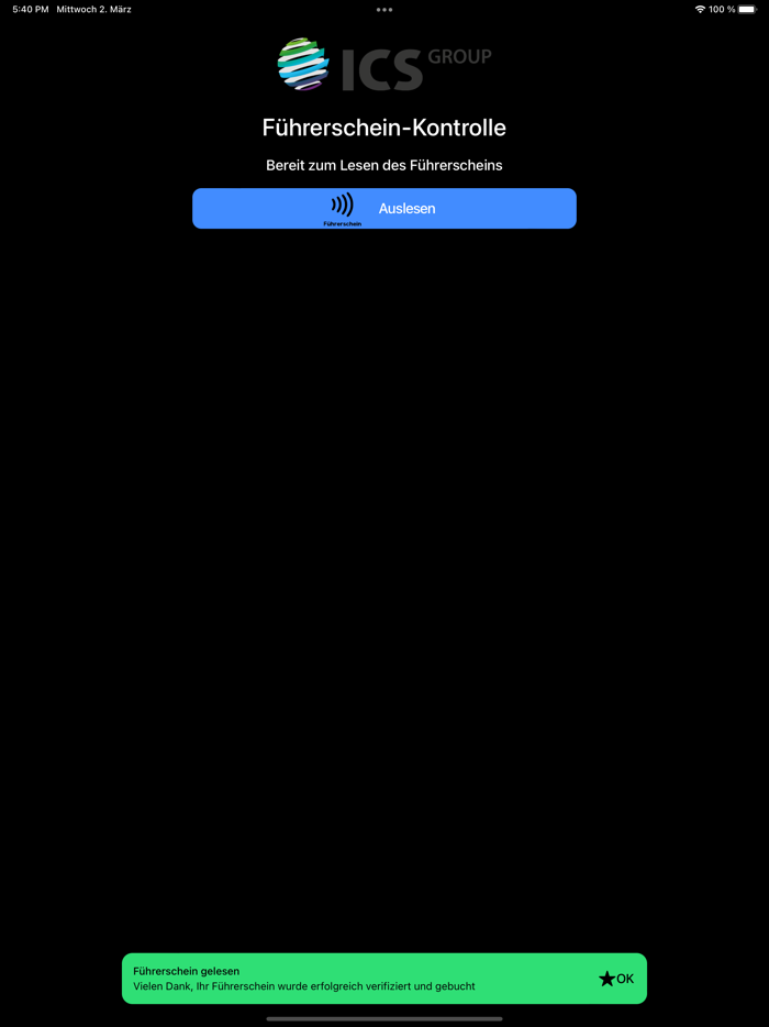 ICS-Führerschein Kontrolle