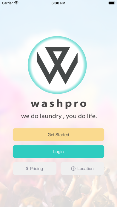 Washpro Laundry Pickup Service Screenshot
