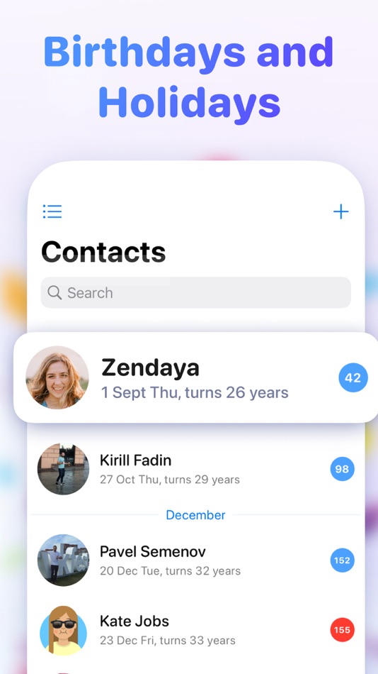 #1. Birthday Reminder + Countdown (iOS) 由: Dmitriy Biserov