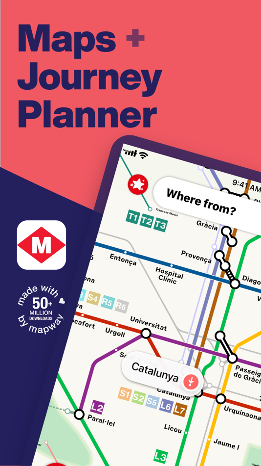 #1. Barcelona Metro Map & Routing (iOS) 由: Mapway Limited