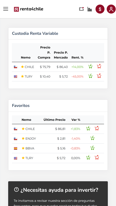 Renta 4 Chile Screenshot