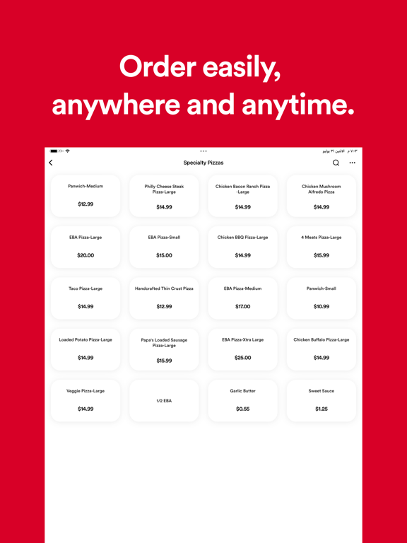 ZIFARO'S PIZZA iPad screenshot 3 - Food & Drink app