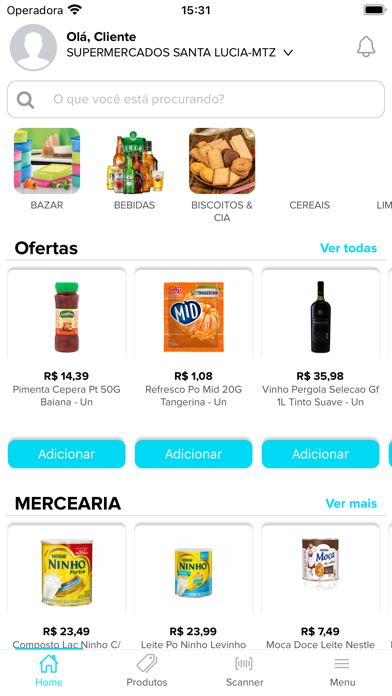 Santa Lúcia Delivery Screenshot