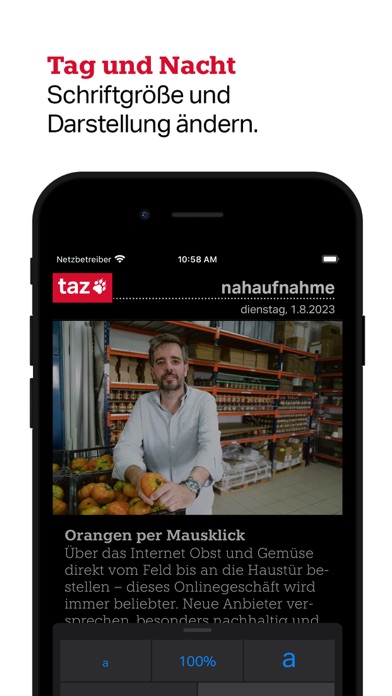 taz, die tageszeitung Screenshot