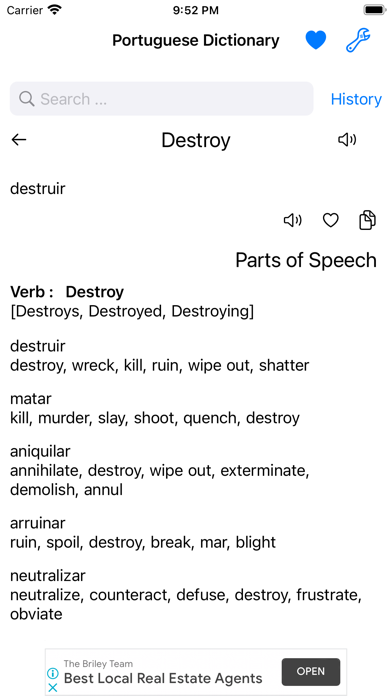 Smart Portuguese Dictionary Screenshot