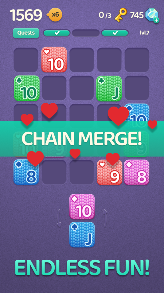 #4. Cards Up! Merge Puzzle (iOS) Podle: Mousetrap Games