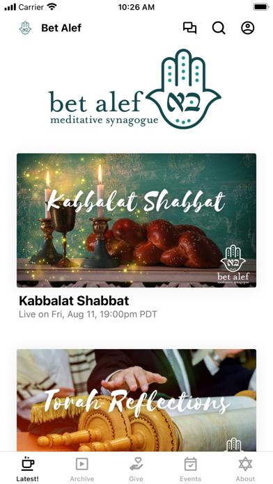 Bet Alef Meditative Synagogue Screenshot