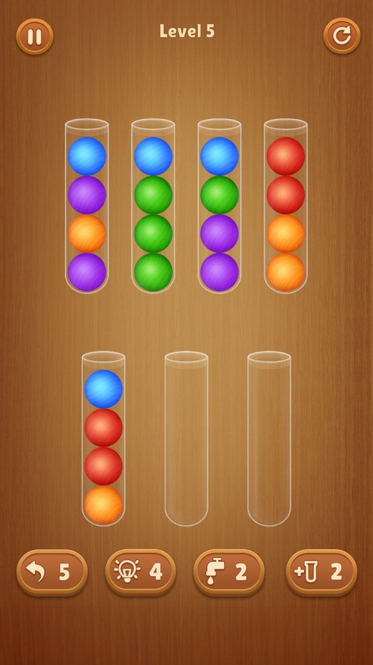 #2. Color Ball Sort Wooden Puzzle (iOS) By: Nguyen Thi Minh Trang