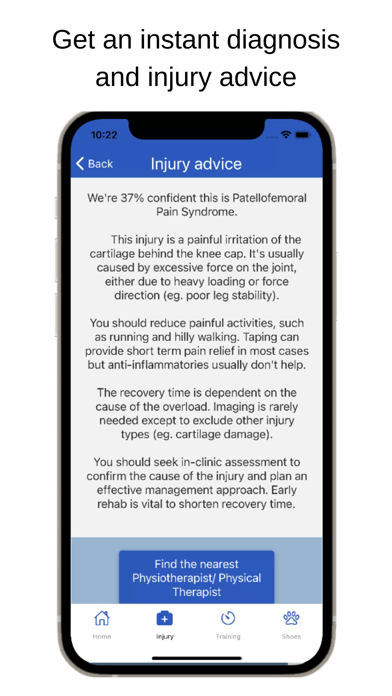Injury diagnosis & recovery Screenshot