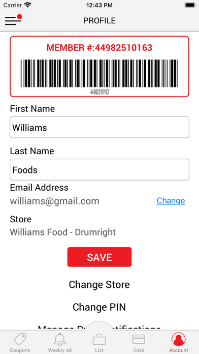 Williams Foods Screenshot