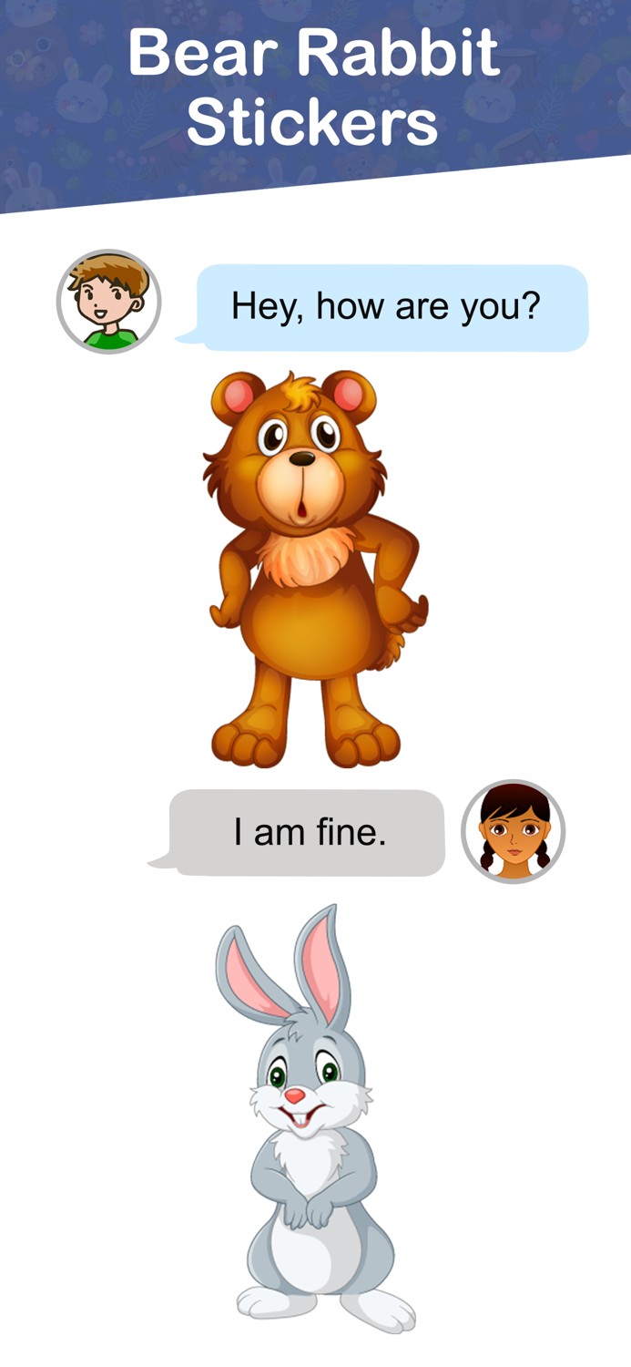 Bear Rabbit Stickers