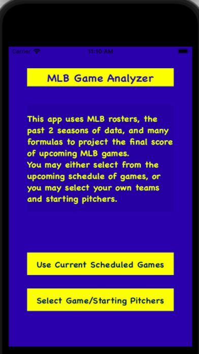 MLB Game Analyzer Screenshot