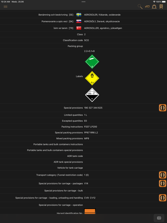 Screenshot #6 pour ADR Tool 2023 Dangerous Goods