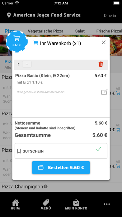 American Joyce Food Service Screenshot