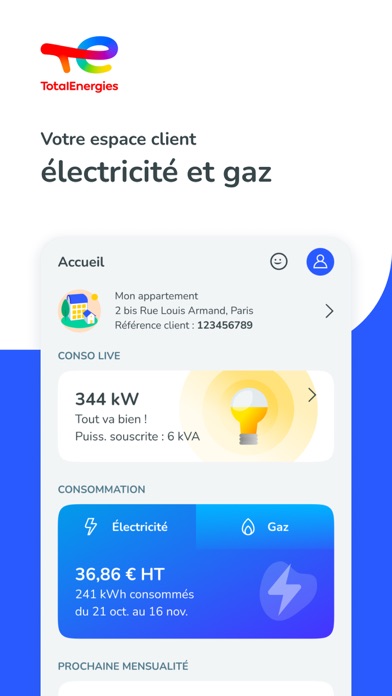Screenshot #1 pour TotalEnergies Electricité&Gaz