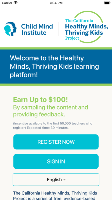 CA Healthy Minds Thriving Kids Screenshot