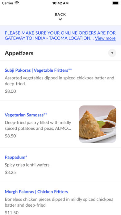Gateway to India Restaurant Screenshot