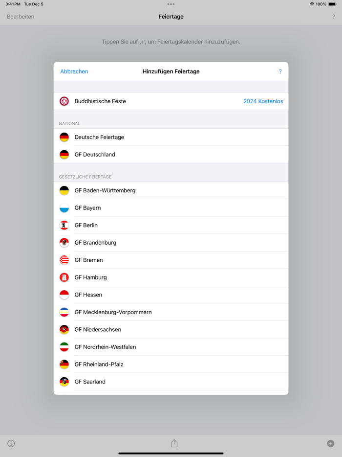 Feiertage und Schulferien DE