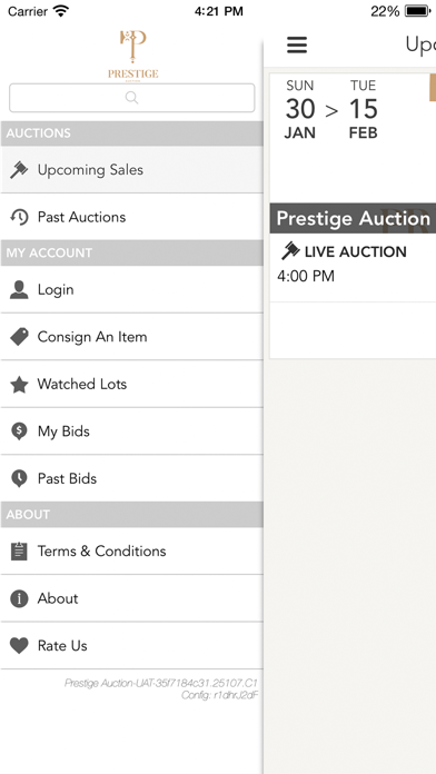 Prestige Auction Screenshot