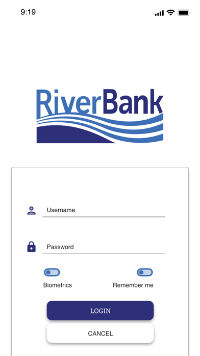 Riverbank Digital Banking Screenshot