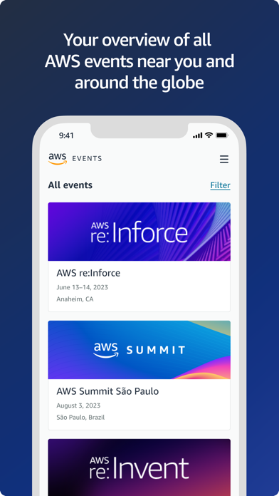 Screenshot #1 pour AWS Events