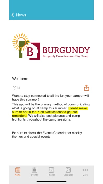 Burgundy Farm Summer Day Camp Screenshot
