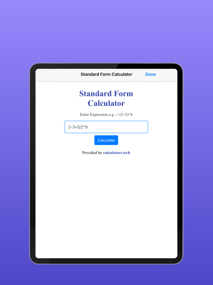 Standard Form Extension