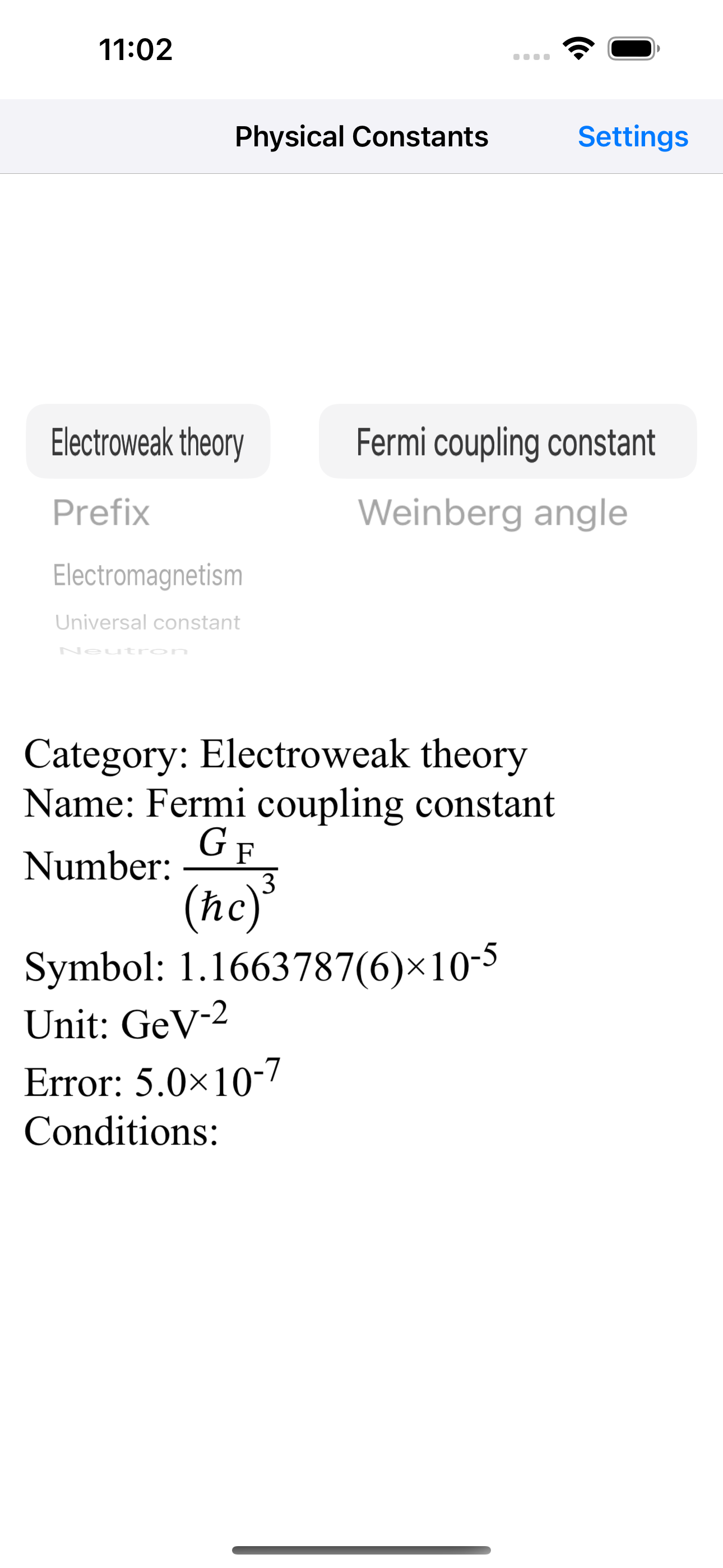 Physical Constants - ML