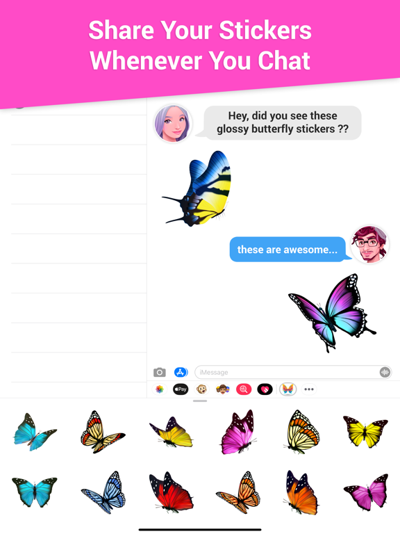 Screenshot #5 pour Glossy Butterflies Stickers