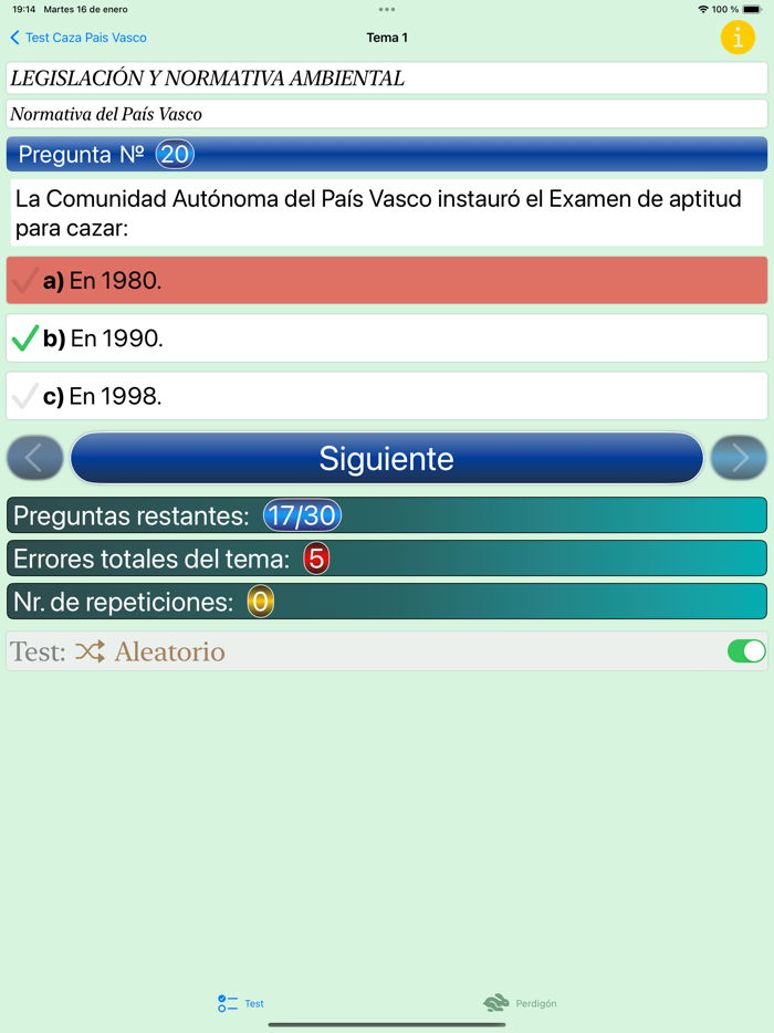 Test Caza Pais Vasco