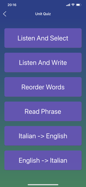 Italian Phrase Book Learn Screenshot