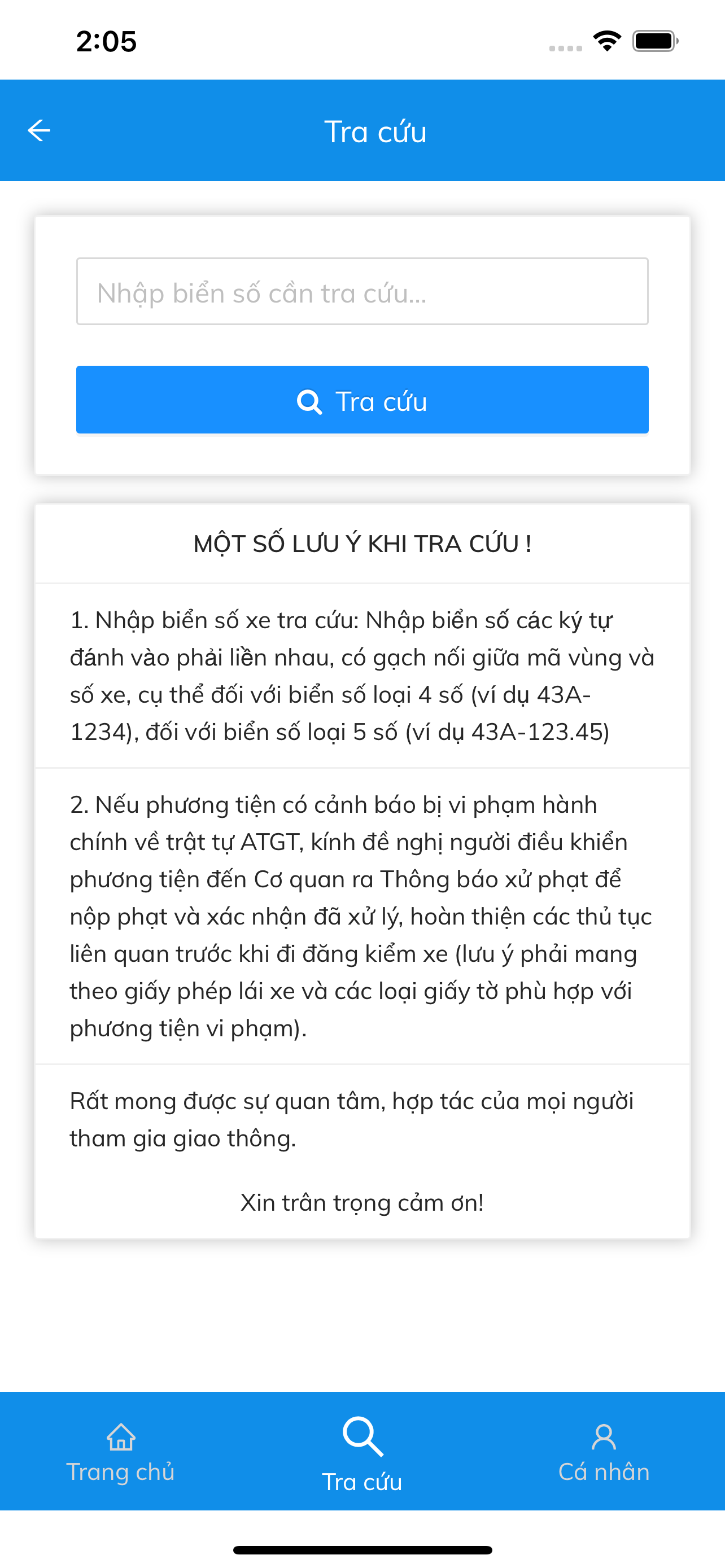 Tra cứu vi phạm giao thông