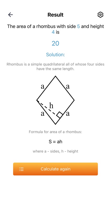 Area of a rhombus