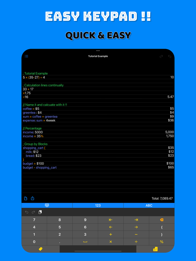 ‎Note Calculator - Text Editor Screenshot