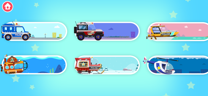 Dinosaur Police Car kids Games