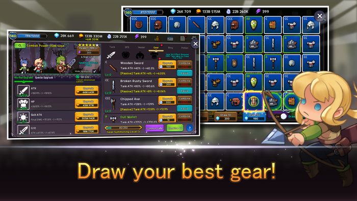 Idle Tank DPS and Healer