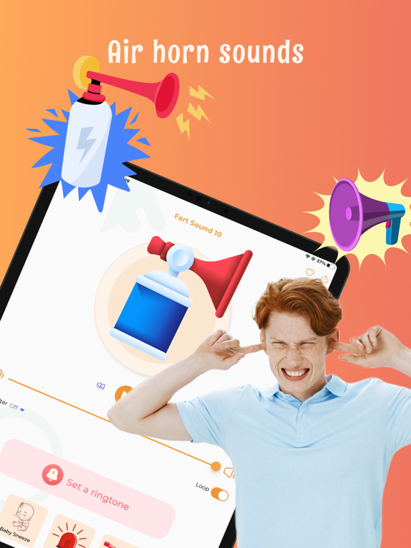 Prank Sounds: Air Horn & Fart iPad screenshot 5 - Entertainment app