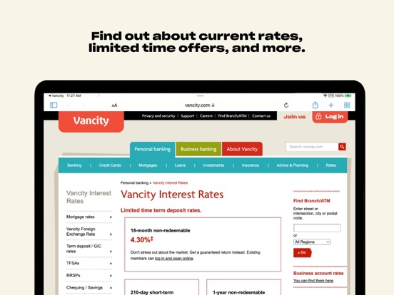 Vancity iPad screenshot 4 - Finance app