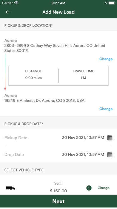 zTruck - Customer Screenshot