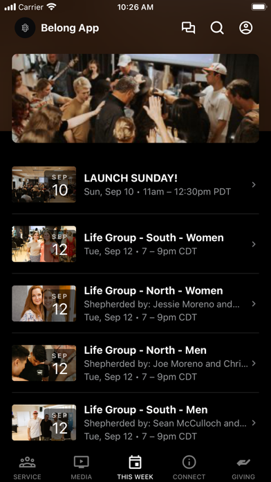 The Belong App Screenshot