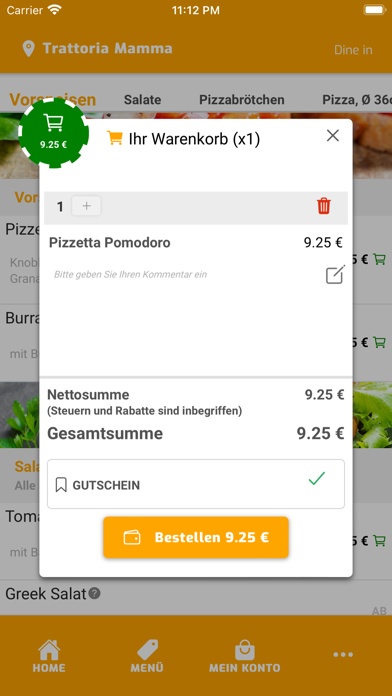 Trattoria Mamma Screenshot