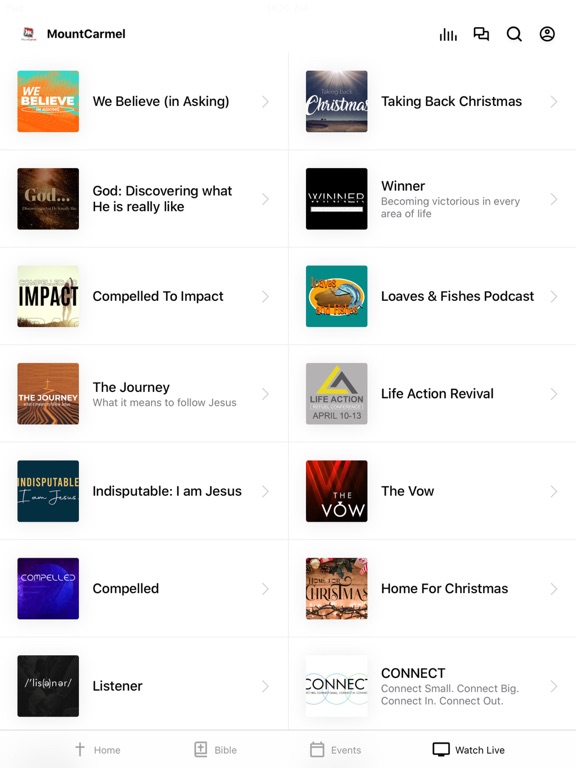 Mount Carmel Baptist Church iPad screenshot 3 - Education app