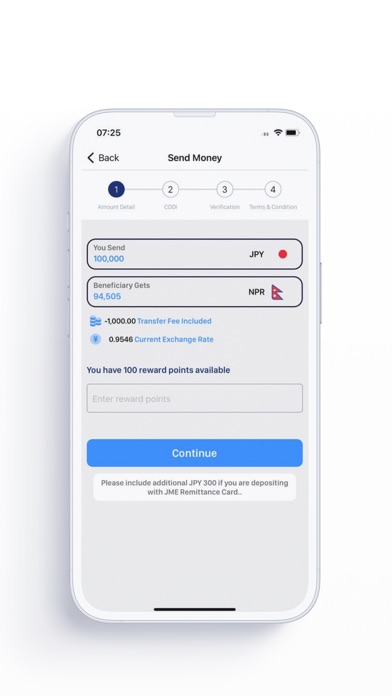 JME Remittance Screenshot