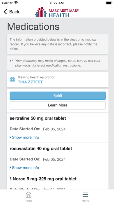 MMH Patient Portal iPhone screenshot 2 - Medical app