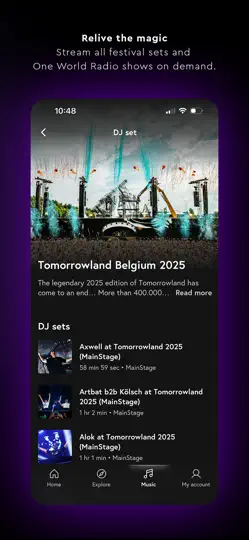 Captura de pantalla de Tomorrowland en iPhone 3