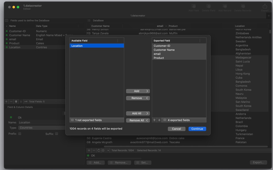 #5. Data Creator LT (macOS) Podle: Roberto Panetta