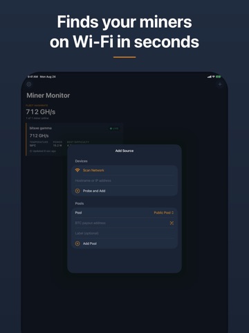 Miner Monitor iPad screenshot